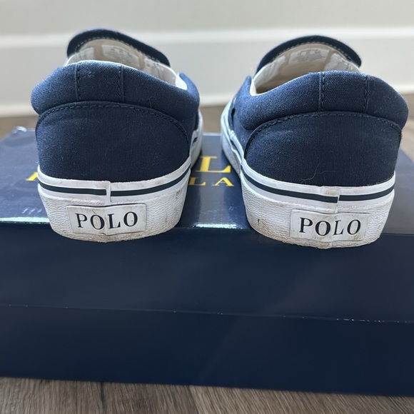 Ralph Lauren Polo Keaton slip on navy with Polo Bear men’s size 7.5